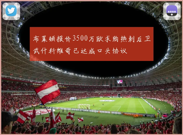 布莱顿报价3500万欧求购热刺后卫武什科维奇已达成口头协议